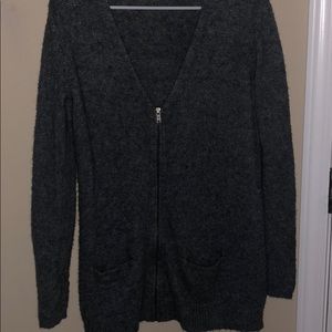 half zip long cardigan